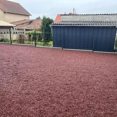 terrasse et gravillonnage bicouches rouges 5